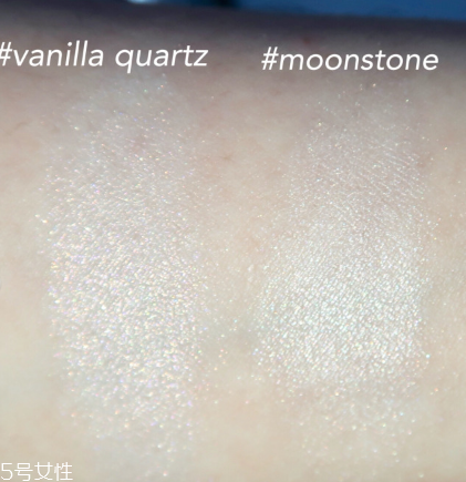 becca高光vanilla quartz和moonstone的對比試色