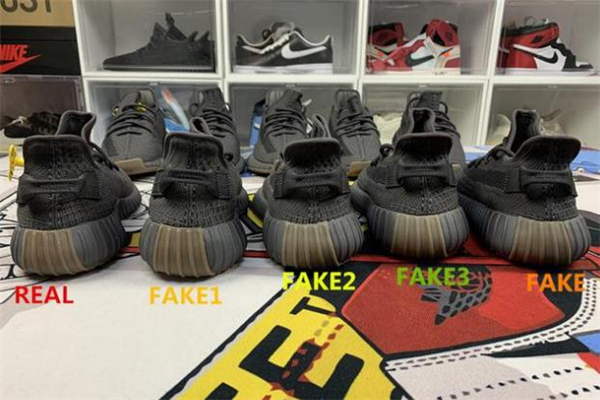 yeezy350黑生膠真假對比 椰子350黑生膠真假鑒定