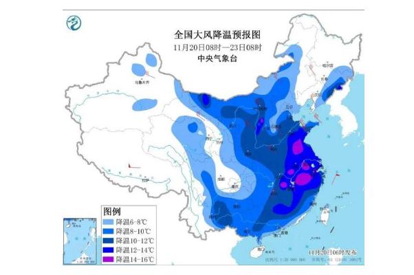 冷空氣要持續多久 全國羽絨服預警地圖